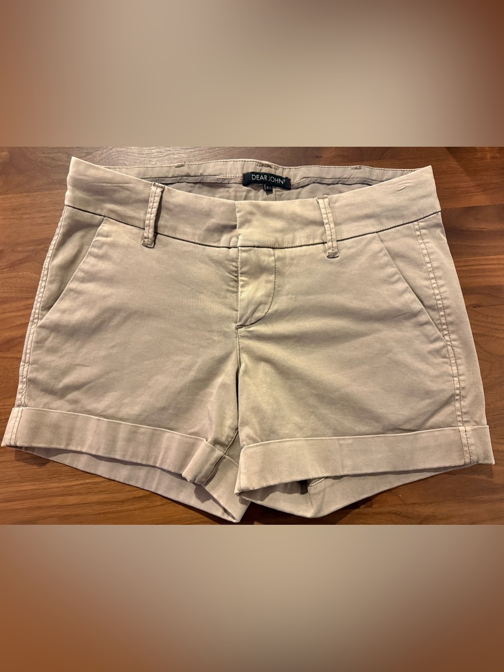 Dear John Light Beige Chino Cuffed Women's Shorts